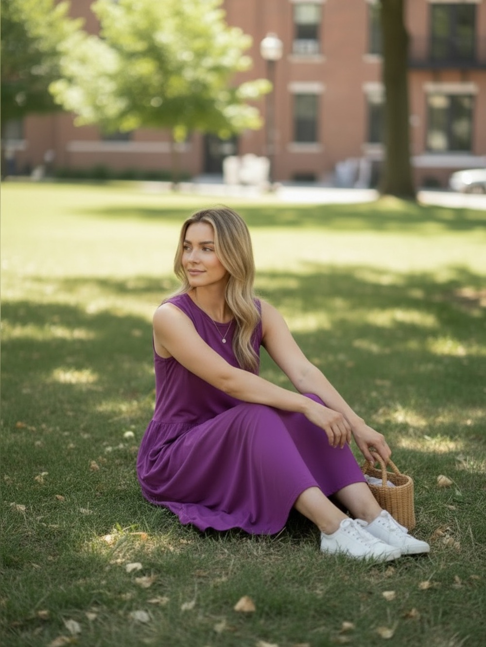 LuLaRoe Sleeveless Purple Midi Nicki Dress